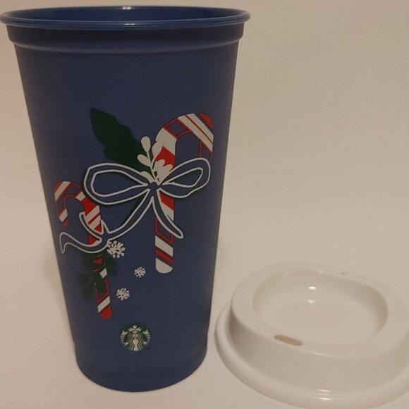 FUN STARBUCKS To Go Drink Cup Colour Changing CANDY CANE Plastic 16 fl oz 473oz. - Picture 1 of 6
